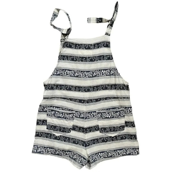 En Creme‎ Striped Floral Romper Size Small - Picture 3 of 10
